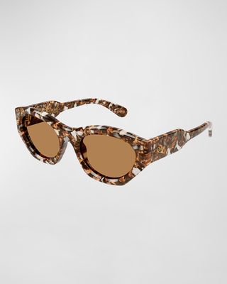 Multicolor Acetate Cat-Eye Sunglasses