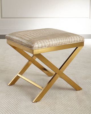 Nadia Crocodile-Embossed X Bench