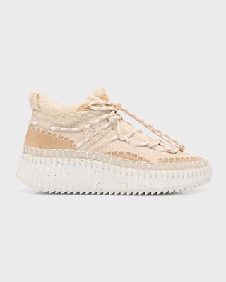 Nama Suede Shearling Sneaker Booties