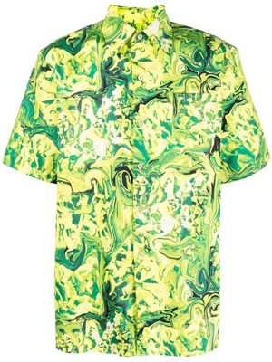 Ninamounah Broke short-sleeve organic cotton shirt - Yellow