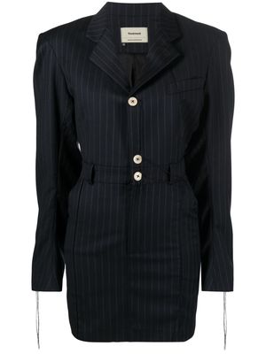 Ninamounah pinstriped cinched waist blazer dress - Blue