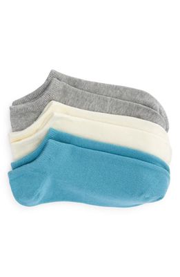 Nordstrom 3-Pack Ankle Socks in Teal Water- Grey Heather Multi