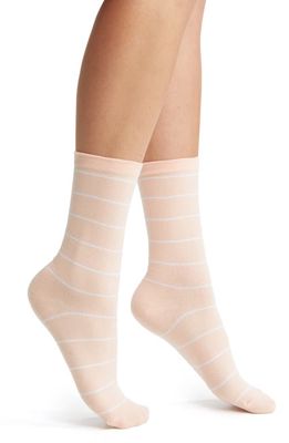 Nordstrom Comfort Top Crew Socks in Pink Melba Stripes