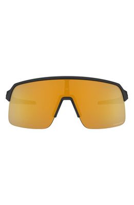 Oakley Sutro Lite 139mm Prizm Semirimless Wrap Shield Sunglasses in Solid Black