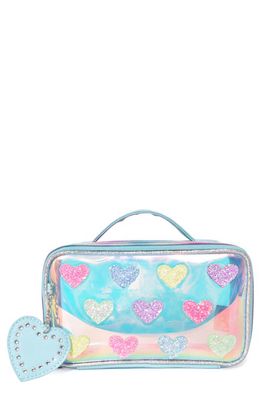 OMG Accessories Kids' Hearts Cosmetics Case in Light Blue