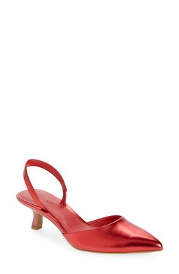 Open Edit Cammie Slingback Pump in Red Salsa Metallic