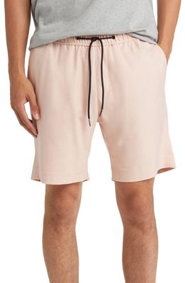 Open Edit Elastic Waist Solid Shorts in Pink Peach