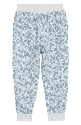 Open Edit Kids' Print Quilted Joggers in Blue Drift Snowy Shapes