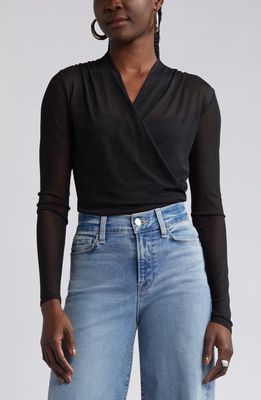 Open Edit Mesh Wrap Top in Black Night