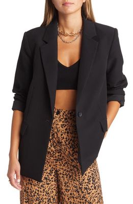 Open Edit Relaxed Fit Oversize Blazer in Black