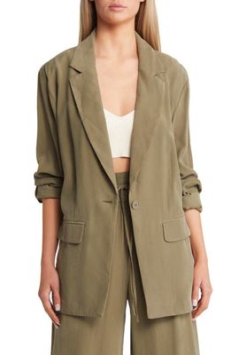 Open Edit Unstructured Blazer in Olive Dusk