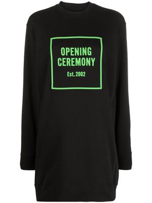 Opening Ceremony embossed-logo crewneck dress - Black