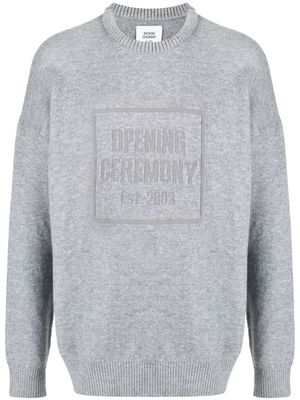 Opening Ceremony embroidered-logo crewneck jumper - Grey