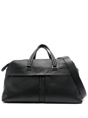 Orciani logo-plaque leather holdall bag - Black