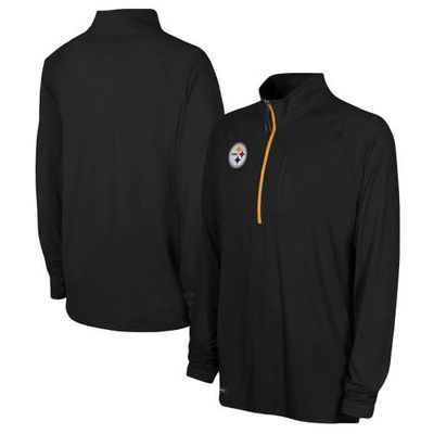 Outerstuff Men's Black Pittsburgh Steelers Combine Authentic Raglan Quarter-Zip Top