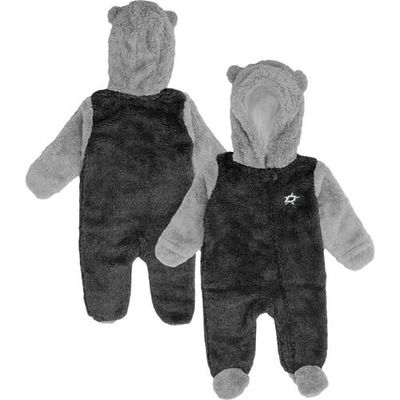 Outerstuff Newborn & Infant Black Dallas Stars Game Nap Teddy Fleece Bunting Full-Zip Sleeper