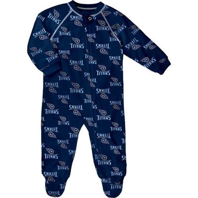 Outerstuff Newborn Navy Tennessee Titans Allover Print Raglan Full-Zip Jumper