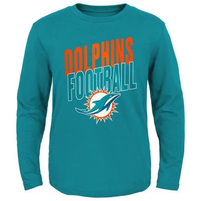 Outerstuff Youth Aqua Miami Dolphins Showtime Long Sleeve T-Shirt