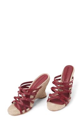Paloma Barcelo Ari Espadrille Wedge Slide Sandal in Ruby