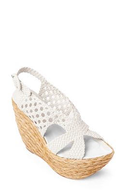 Paloma Barcelo Isobel Slingback Wedge Sandal in White