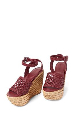 Paloma Barcelo Paige Platform Wedge Sandal in Ruby
