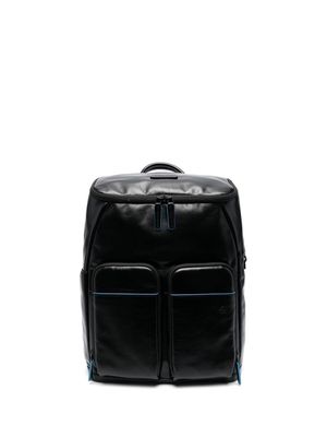 PIQUADRO logo-plaque backpack - Black