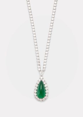 Platinum Emerald and Diamond Necklace