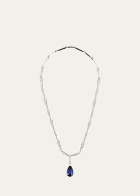 Platinum Necklace with Sapphire and Diamonds