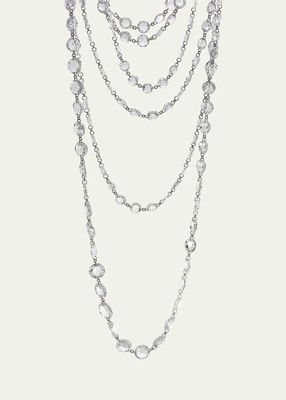 Platinum One of a Kind Ethereal Necklace with Rose Cut Diamonds, 64"L