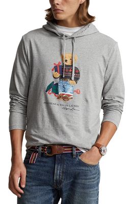Polo Ralph Lauren Holiday Polo Bear Graphic Hoodie in Fa23 Andover Hthr Gift Bear
