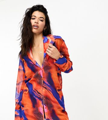 Public Desire abstract print chiffon beach shirt in multi - part of a set