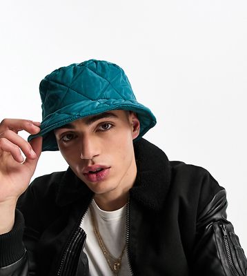 Public Desire Idris quilted bucket hat in turquoise-Blue