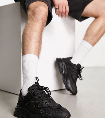 Public Desire Man Dami lace detail sneakers in black