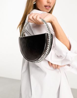 Public Desire The Alessia jewel clutch bag in pewter-Gray