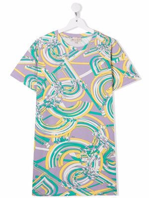 PUCCI Junior all-over logo print T-shirt - Purple