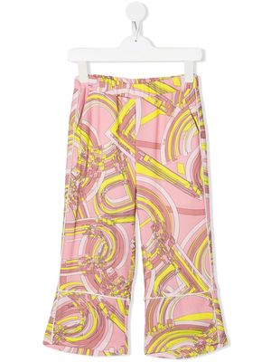 PUCCI Junior graphic-print casual trousers - Pink