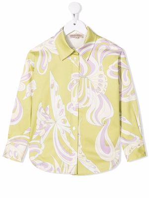 PUCCI Junior graphic-print long-sleeve shirt - Green