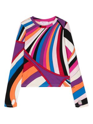 PUCCI Junior Iride-print cotton T-shirt - Purple