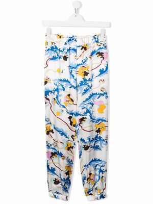 PUCCI Junior Ranuncoli-print wide-leg trousers - White