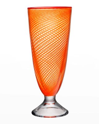 Red Rim Footed Vase
