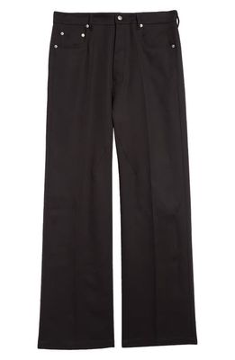 Rick Owens Geth Silk & Wool Wide Leg Jeans in Black