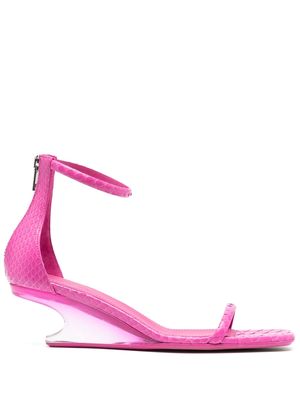 Rick Owens sculpted-heel leather sandals - Pink