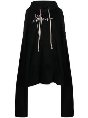 Rick Owens x Champion draped hoodie dress - Black