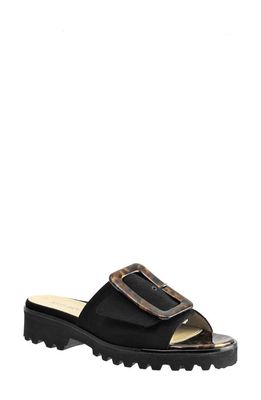 Ron White Candra Tort Lug Slide Sandal in Onyx