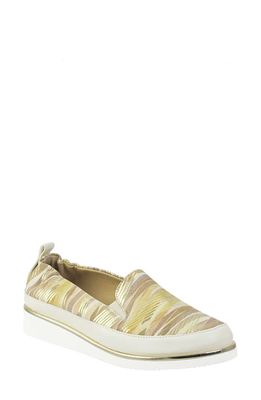 Ron White Nellaya Metallic Stripe Slip-On Platform Sneaker in Champagne
