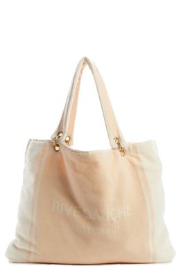 Saint Laurent Rive Gauche Noe Terrycloth Towel Tote in Rosa/Bianca/Bianca