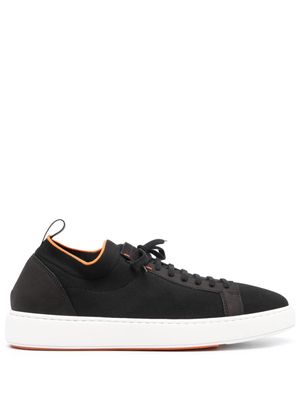 Santoni contrast-trim detail low-top sneakers - Black