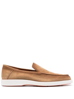 Santoni Drain slip-on suede loafers - Brown