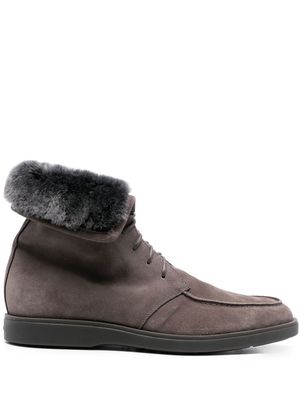 Santoni lace-up suede boots - Grey
