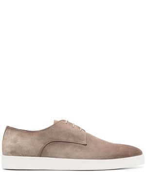 Santoni lace-up suede derby shoes - Brown